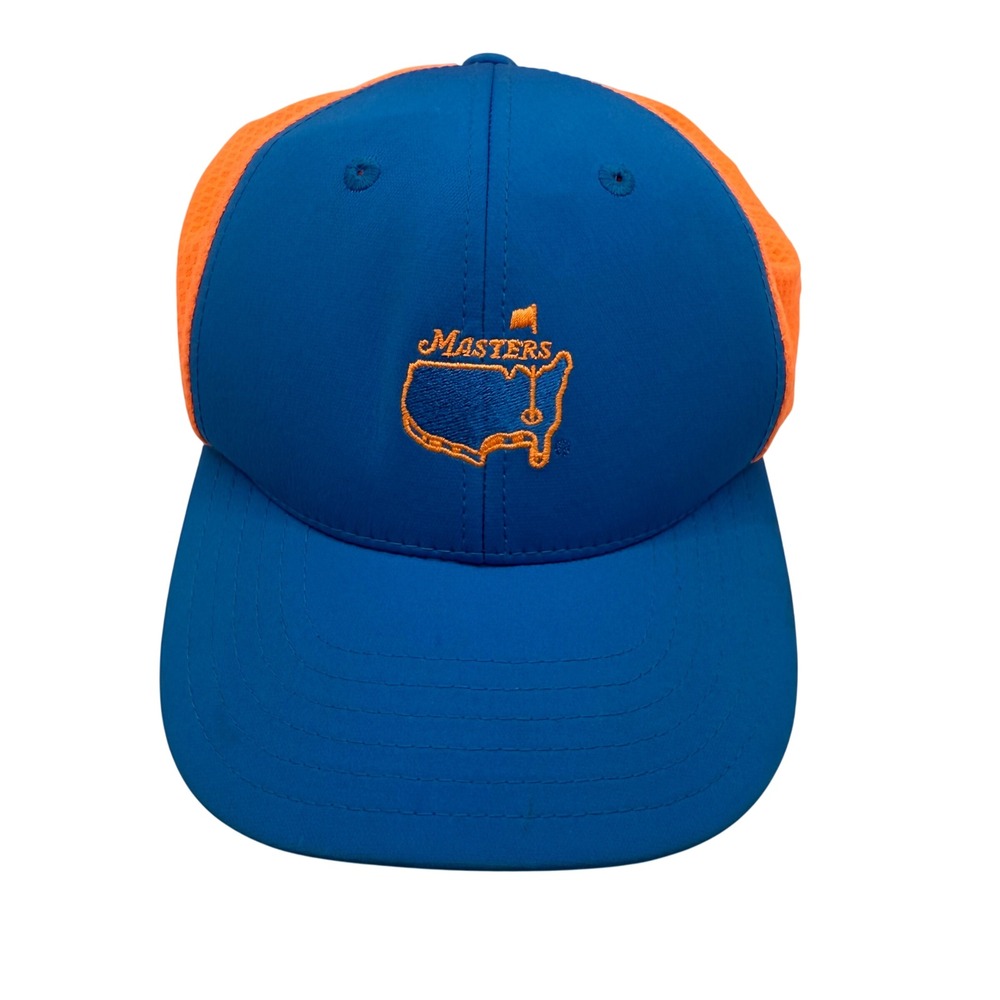 Masters American Needle Men Golf Cap Blue Orange Mesh Trucker Hat Adjustable